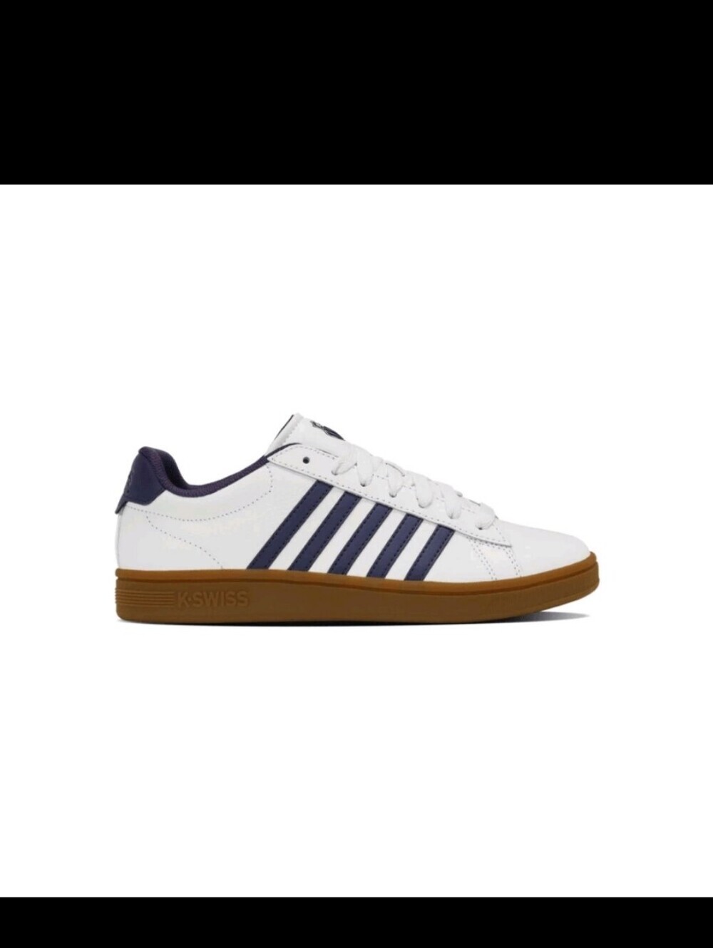 K-Swiss Court Tiebreak II Men’s Sneakers Bright White Naval Academy Gum Leather - Picture 7 of 8